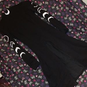 Split BlackTunic Goth turtleneck Lunar dress small